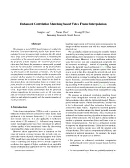 Enhanced Correlation Matching based Video Frame Interpolation