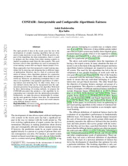 CONFAIR: Configurable and Interpretable Algorithmic Fairness