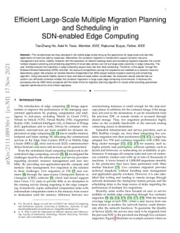 Efficient Large-Scale Multiple Migration Planning and Scheduling in
  SDN-enabled Edge Computing