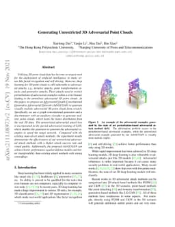 Generating Unrestricted 3D Adversarial Point Clouds