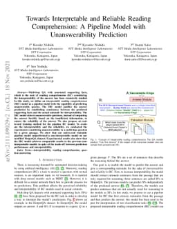 Towards Interpretable and Reliable Reading Comprehension: A Pipeline
  Model with Unanswerability Prediction