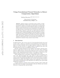 Using Convolutional Neural Networks to Detect Compression Algorithms