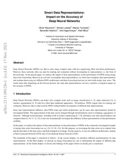 Smart Data Representations: Impact on the Accuracy of Deep Neural
  Networks
