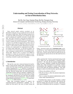 Understanding and Testing Generalization of Deep Networks on
  Out-of-Distribution Data