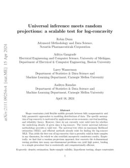 Universal Inference Meets Random Projections: A Scalable Test for
  Log-concavity