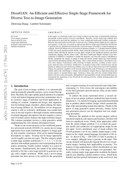 DiverGAN: An Efficient and Effective Single-Stage Framework for Diverse
  Text-to-Image Generation