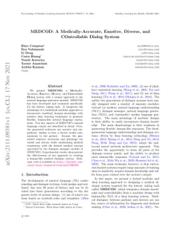 MEDCOD: A Medically-Accurate, Emotive, Diverse, and Controllable Dialog
  System