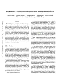 DeepCurrents: Learning Implicit Representations of Shapes with
  Boundaries
