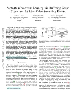 Meta-Reinforcement Learning via Buffering Graph Signatures for Live
  Video Streaming Events