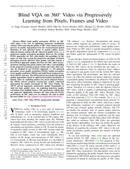 Blind VQA on 360° Video via Progressively Learning from Pixels,
  Frames and Video