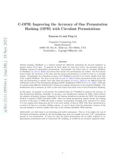 C-OPH: Improving the Accuracy of One Permutation Hashing (OPH) with
  Circulant Permutations