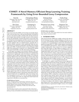 COMET: A Novel Memory-Efficient Deep Learning Training Framework by
  Using Error-Bounded Lossy Compression