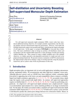 SUB-Depth: Self-distillation and Uncertainty Boosting Self-supervised
  Monocular Depth Estimation