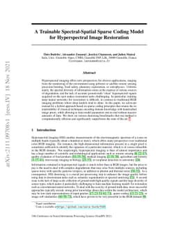 A Trainable Spectral-Spatial Sparse Coding Model for Hyperspectral Image
  Restoration