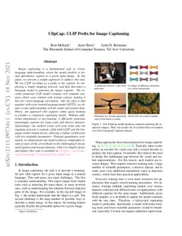 ClipCap: CLIP Prefix for Image Captioning