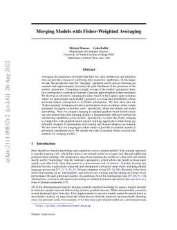 Merging Models with Fisher-Weighted Averaging