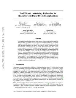 On Efficient Uncertainty Estimation for Resource-Constrained Mobile
  Applications