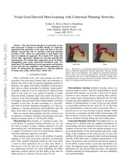 Visual Goal-Directed Meta-Learning with Contextual Planning Networks