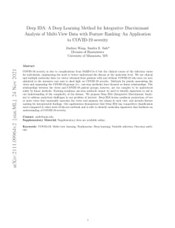 Deep IDA: A Deep Learning Method for Integrative Discriminant Analysis
  of Multi-View Data with Feature Ranking -- An Application to COVID-19
  severity