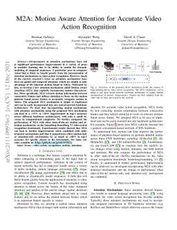 M2A: Motion Aware Attention for Accurate Video Action Recognition