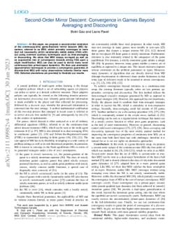 Second-Order Mirror Descent: Convergence in Games Beyond Averaging and
  Discounting