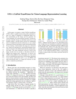 UFO: A UniFied TransfOrmer for Vision-Language Representation Learning