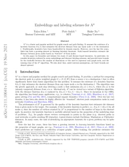 Embeddings and labeling schemes for A*