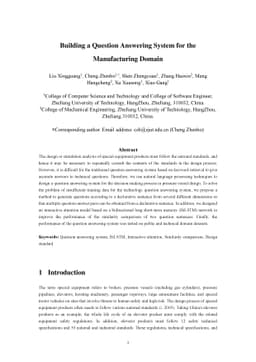 Building a Question Answering System for the Manufacturing Domain