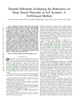 Towards Efficiently Evaluating the Robustness of Deep Neural Networks in
  IoT Systems: A GAN-based Method