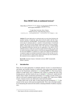 Does BERT look at sentiment lexicon?