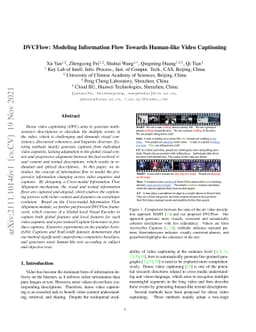 DVCFlow: Modeling Information Flow Towards Human-like Video Captioning