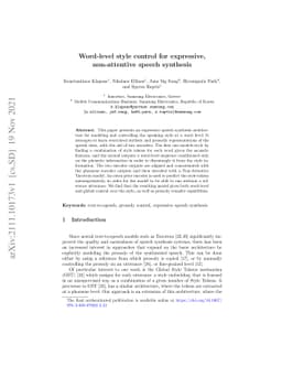 Word-Level Style Control for Expressive, Non-attentive Speech Synthesis
