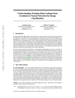 Understanding Training-Data Leakage from Gradients in Neural Networks
  for Image Classification