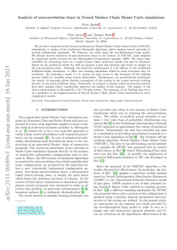Analysis of autocorrelation times in Neural Markov Chain Monte Carlo
  simulations