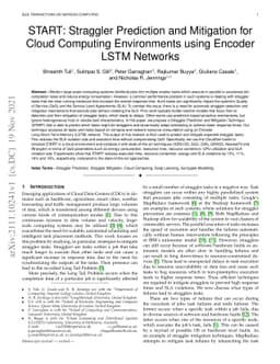 START: Straggler Prediction and Mitigation for Cloud Computing
  Environments using Encoder LSTM Networks