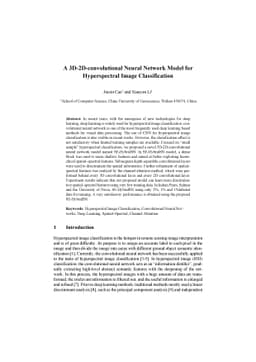 A 3D 2D convolutional Neural Network Model for Hyperspectral Image
  Classification