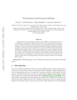 Factorisation-based Image Labelling