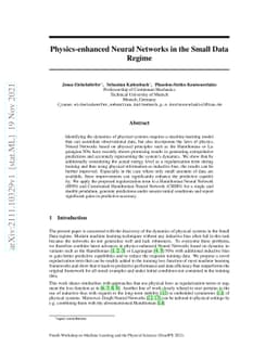 Physics-enhanced Neural Networks in the Small Data Regime