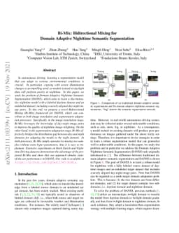 Bi-Mix: Bidirectional Mixing for Domain Adaptive Nighttime Semantic
  Segmentation