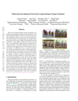 Global and Local Alignment Networks for Unpaired Image-to-Image
  Translation