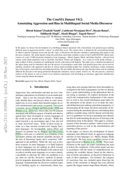 The ComMA Dataset V0.2: Annotating Aggression and Bias in Multilingual
  Social Media Discourse