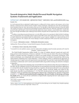 Towards Integrative Multi-Modal Personal Health Navigation Systems:
  Framework and Application