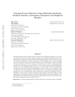 Gaussian Process Inference Using Mini-batch Stochastic Gradient Descent:
  Convergence Guarantees and Empirical Benefits