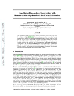 Combining Data-driven Supervision with Human-in-the-loop Feedback for
  Entity Resolution