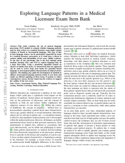 Exploring Language Patterns in a Medical Licensure Exam Item Bank