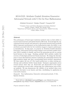 AGA-GAN: Attribute Guided Attention Generative Adversarial Network with
  U-Net for Face Hallucination