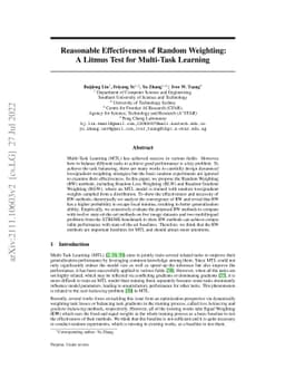 Reasonable Effectiveness of Random Weighting: A Litmus Test for
  Multi-Task Learning