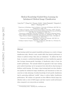 Medical Knowledge-Guided Deep Learning for Imbalanced Medical Image
  Classification