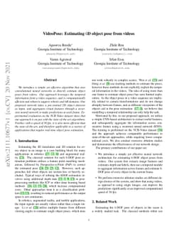 VideoPose: Estimating 6D object pose from videos