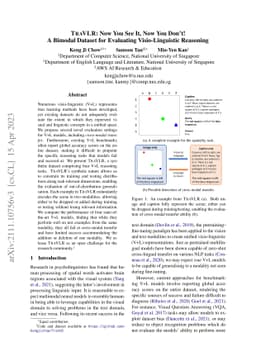 TraVLR: Now You See It, Now You Don't! A Bimodal Dataset for Evaluating
  Visio-Linguistic Reasoning